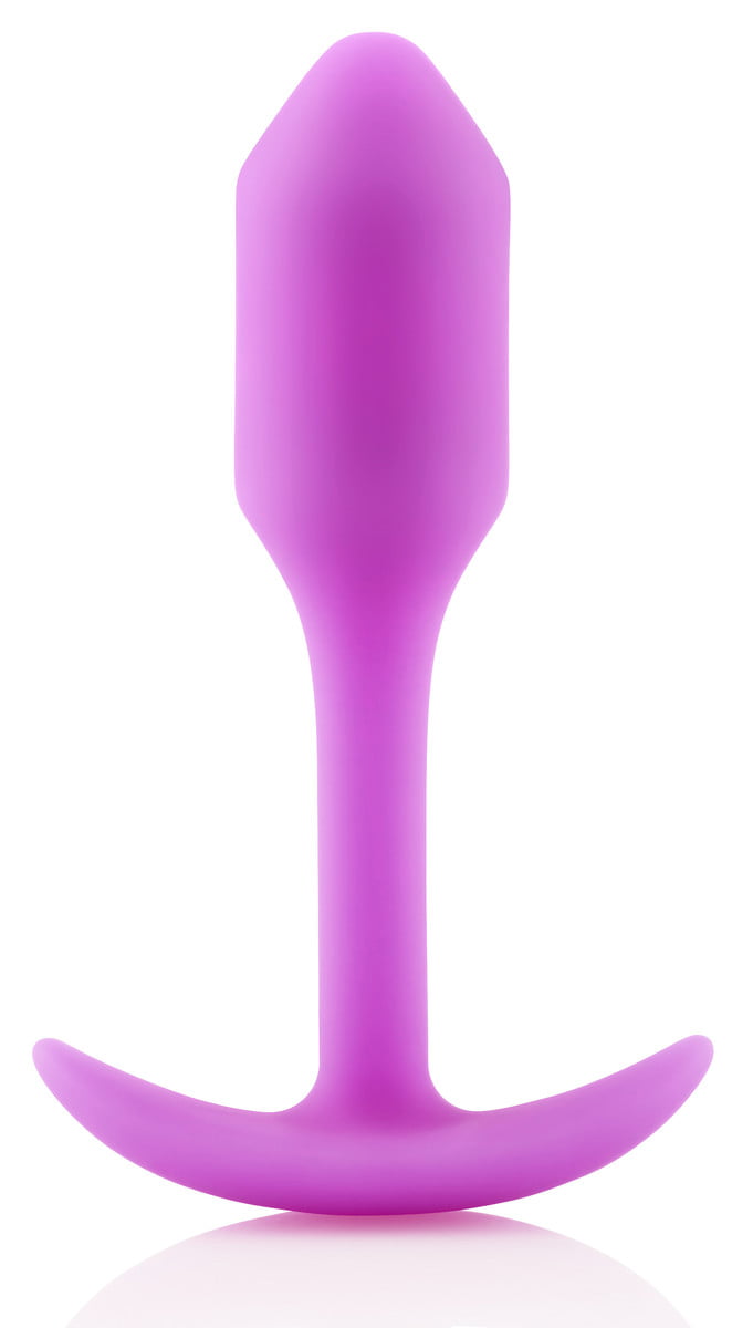 b-Vibe Snug Plug 1 Weighted Silicone Anal Plug - Fushia