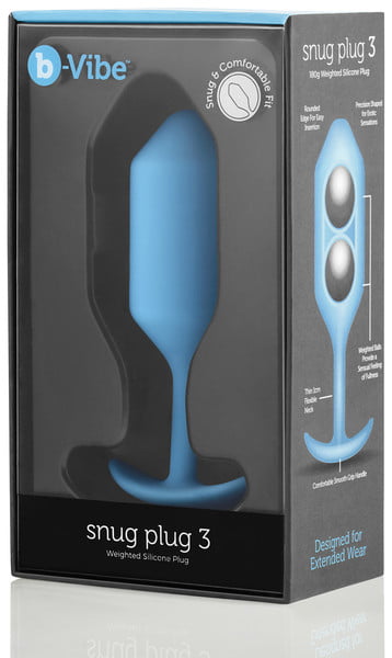 b-Vibe Snug Plug 3 Weighted Silicone Anal Plug - Teal