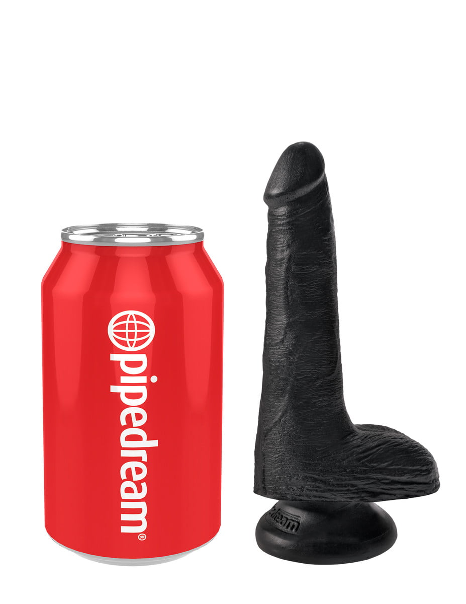 Pipedream King Cock 6" Cock with Balls - Black