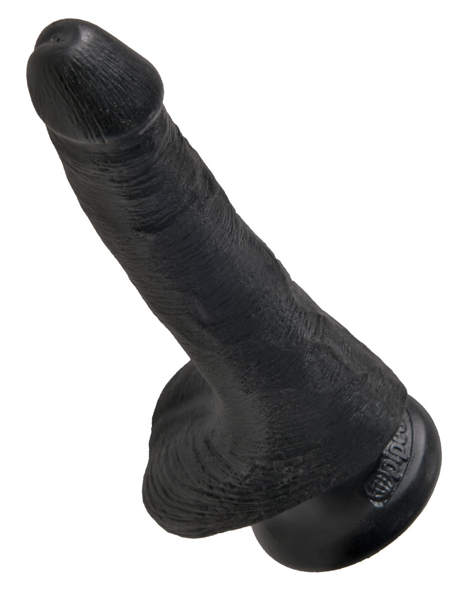 Pipedream King Cock 6" Cock with Balls - Black