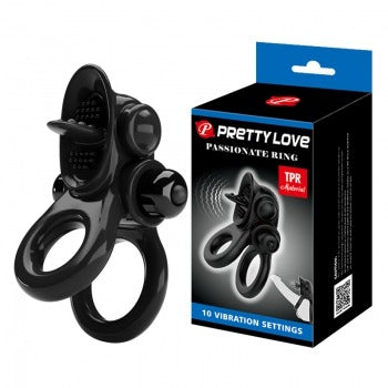 Pretty Love Passionate Cock Ring - Black