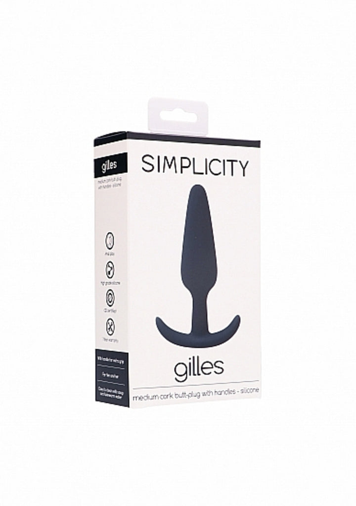 Shots Toys Simplicity Gillies Medium Cork Butt Plug - Black