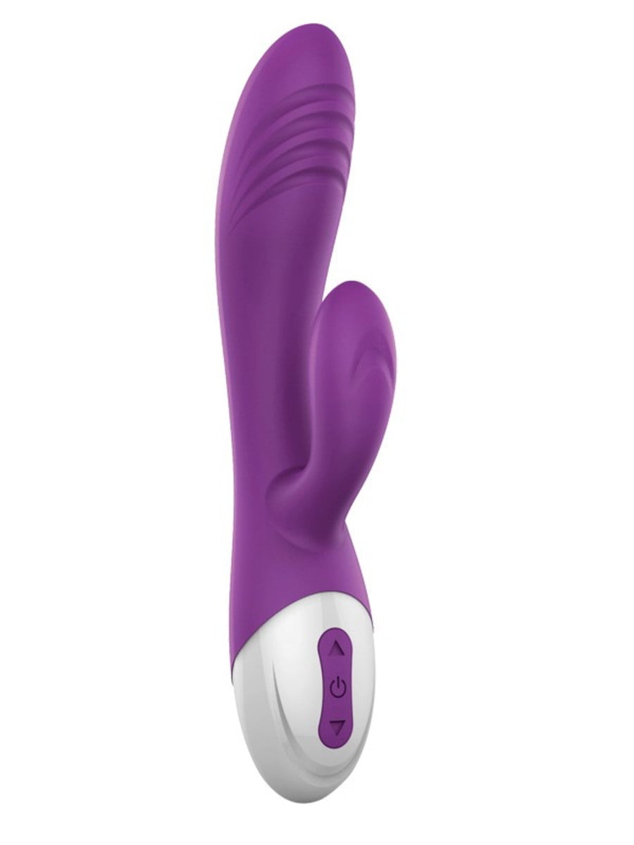 Playful Allure Silicone Rechargeable Rabbit Vibrator - Purple