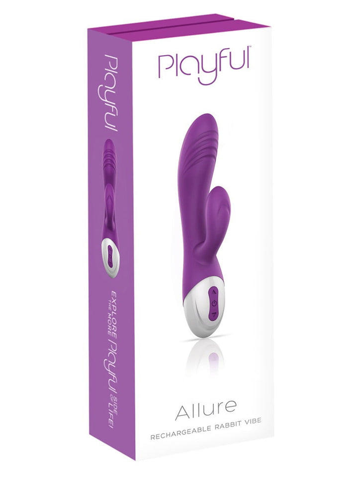 Playful Allure Silicone Rechargeable Rabbit Vibrator - Purple