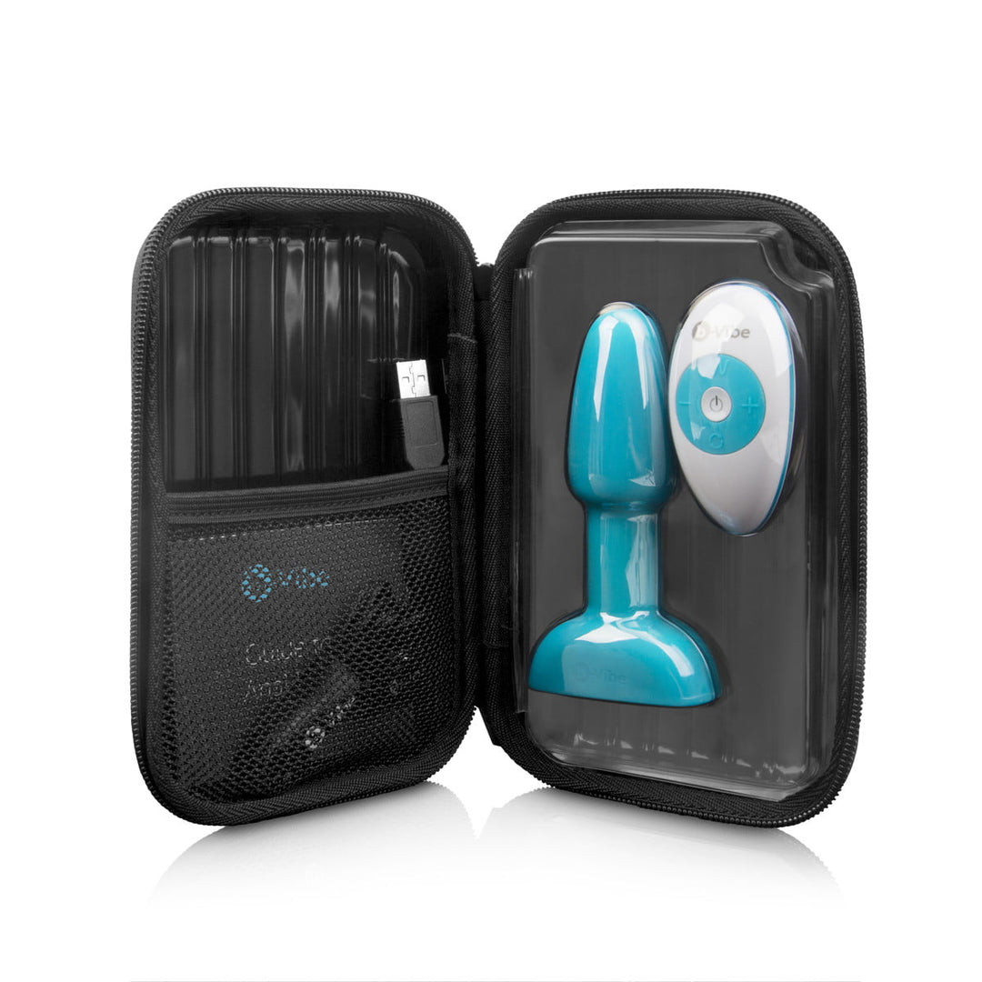 b-Vibe Rechargeable Petite Rimming Plug with Remote - Teal