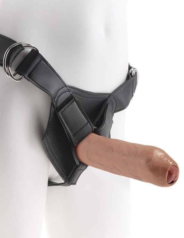 King Cock Strap-On Harness with 7" Uncut Cock - Tan - - Australia - Sexy Devil