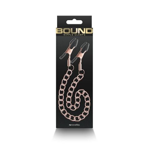 NS Novelties D2 Bound Nipple Clamps - Rose Gold