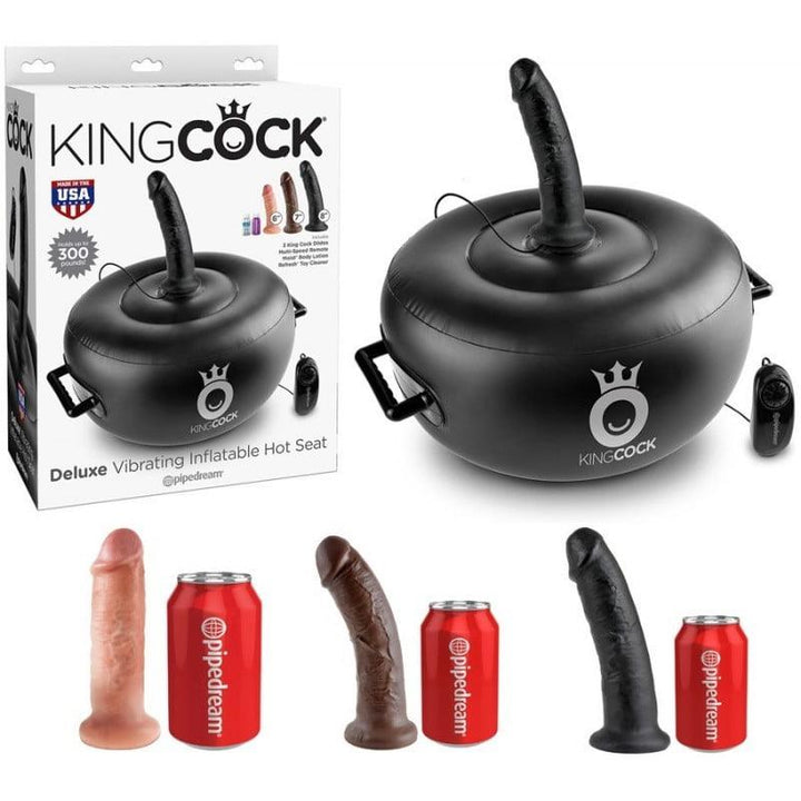 Pipedream King Cock Deluxe Vibrating Inflatable Hot Seat - Black