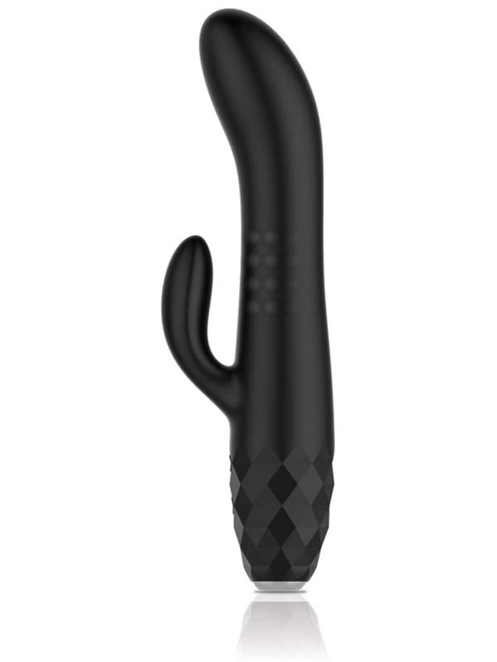 Diamonds by Playful The Duchess Rotating Beaded Rabbit Vibrator - Black