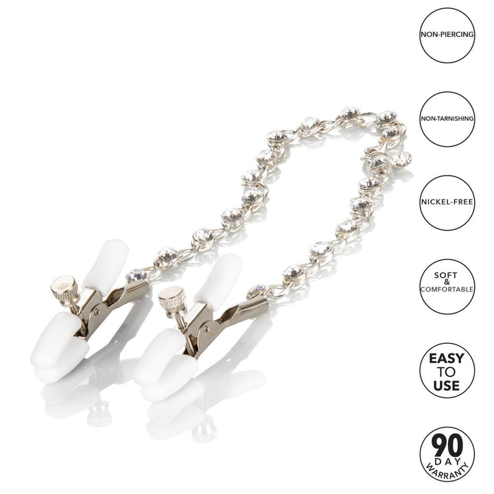 Nipple Play Crystal Chain Nipple Clamps-10688