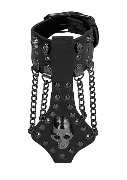 Skulls & Bones Skull Bracelet w Chains-0