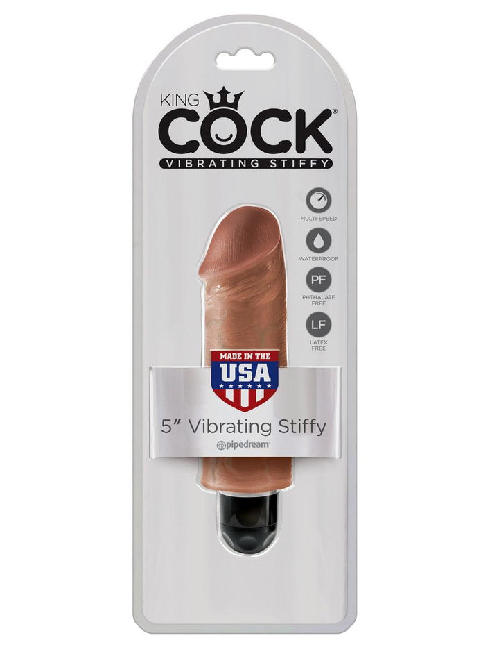 Pipedream King Cock 5" Vibrating Stiffy - Tan