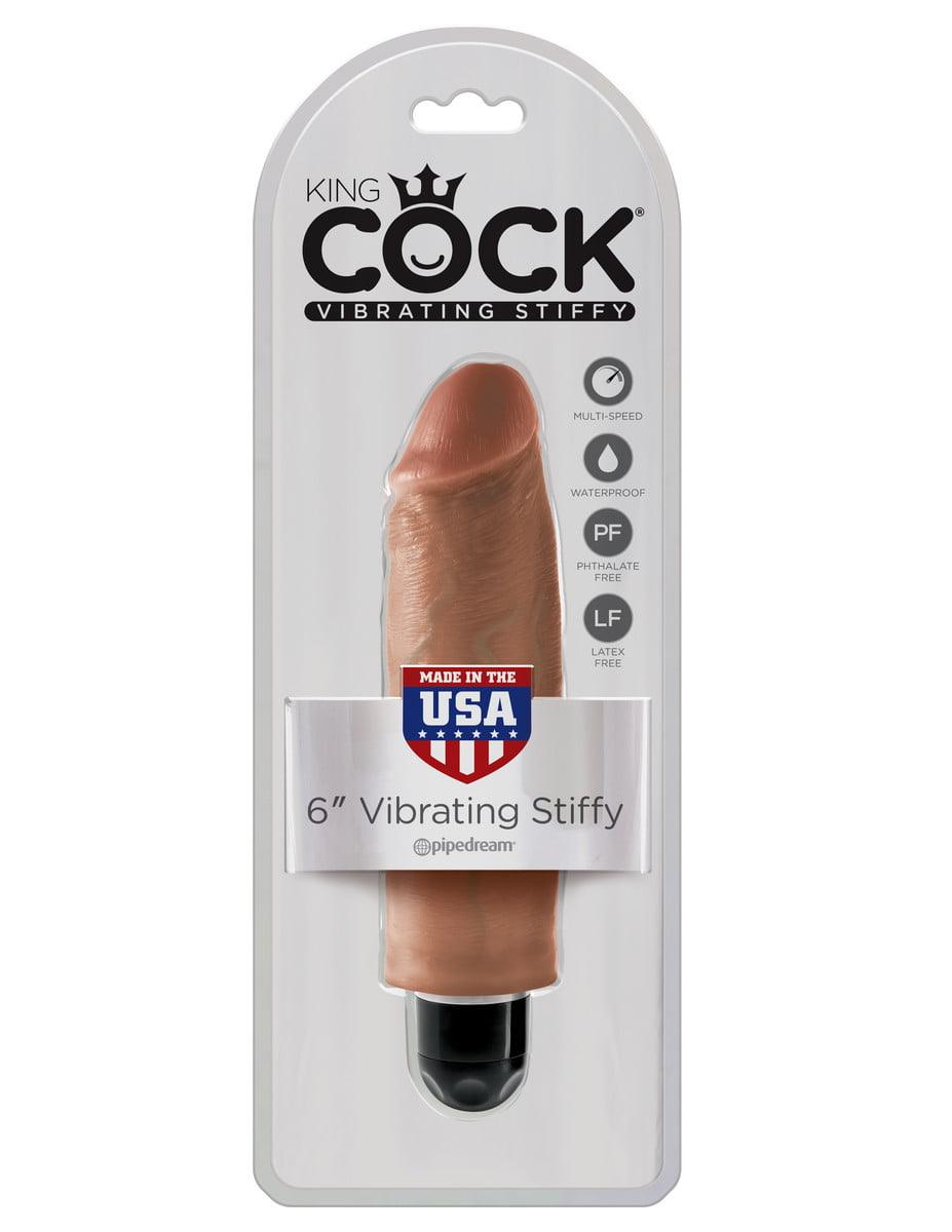 Pipedream King Cock 6" Vibrating Stiffy - Tan