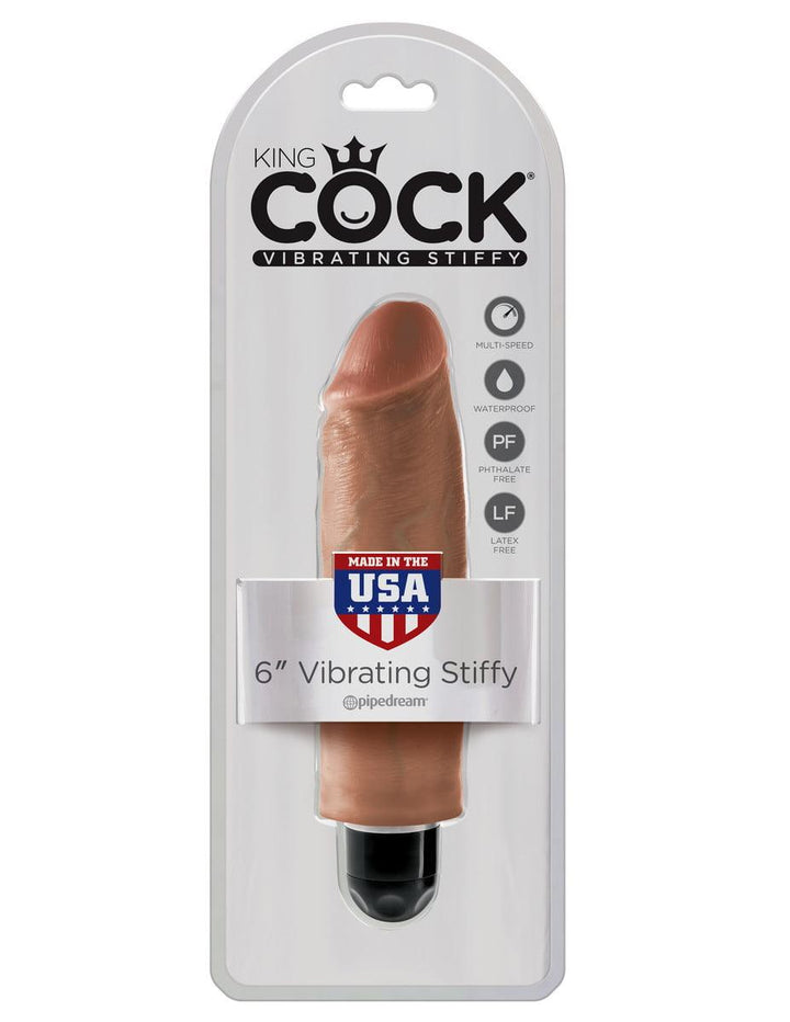Pipedream King Cock 6" Vibrating Stiffy - Tan