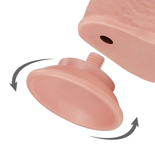 Lovetoy Sliding-Skin Dual Layer 9" Realistic Dildo Suction Cup - Flesh