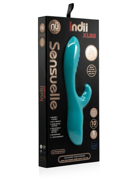 Nu Sensuelle Indii XLR8 10F Rabbit Vibrator Electric - Blue