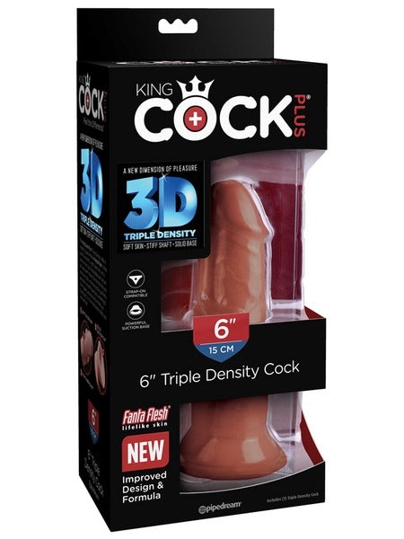 King Cock Plus 6" Triple Density Cock - Brown