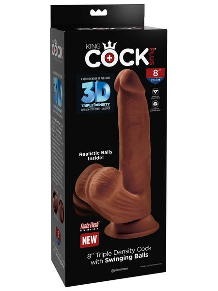 King Cock Plus 8" Triple Density Cock with Swinging Balls