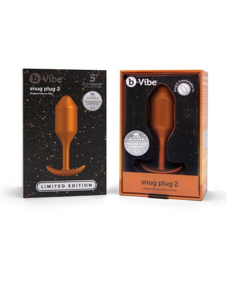 B-Vibe Snug Plug 2 Weighted Silicone Plug - Sunburst