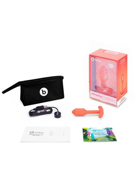 b-Vibe Vibrating Snug Plug Small - Orange - Anal Plug - Australia - Sexy Devil