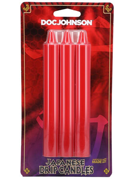 Japanese Drip Candles 3pk - Red