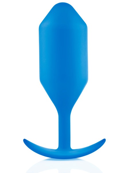 B-Vibe Snug Plug 5 Weighted Silicone Plug - Blue