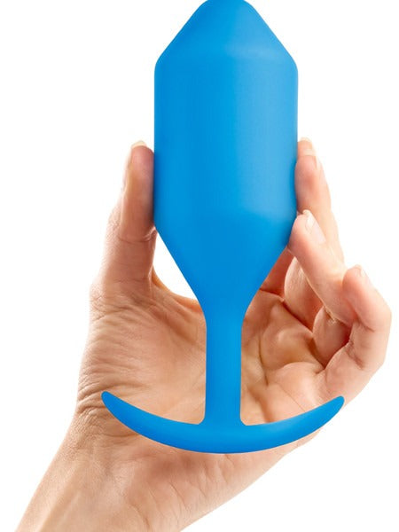 B-Vibe Snug Plug 5 Weighted Silicone Plug - Blue