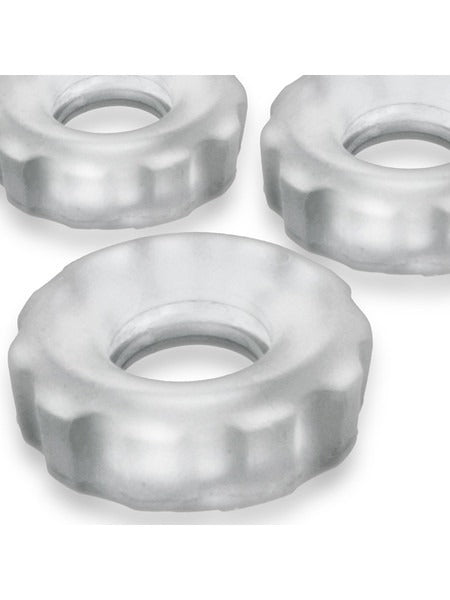 Hunky Junk Super Huj 3-Pack Cockrings - Clear Ice