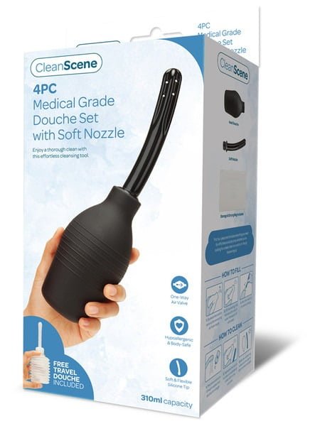 CleanScene 4pc Medical Grade Douche Set with Soft Nozzle