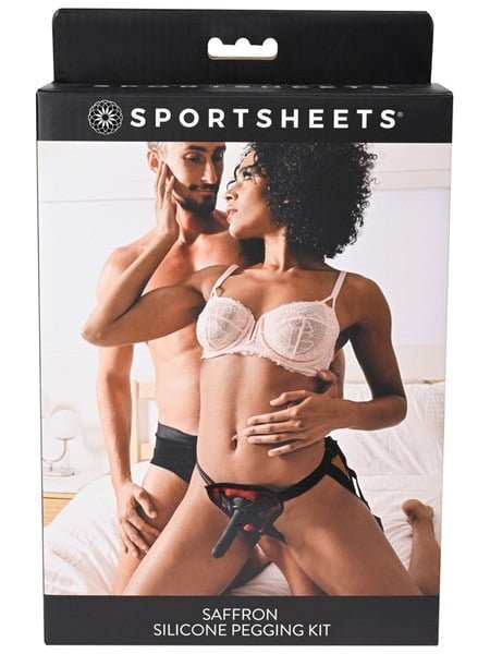 Sportsheets Saffron Silicone Pegging Kit - Red & Black