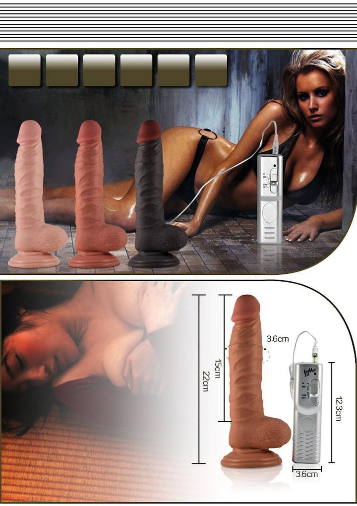 Lovetoy Real Extreme 8.5'' Vibrating Realistic Dildo with Suction Cup Base