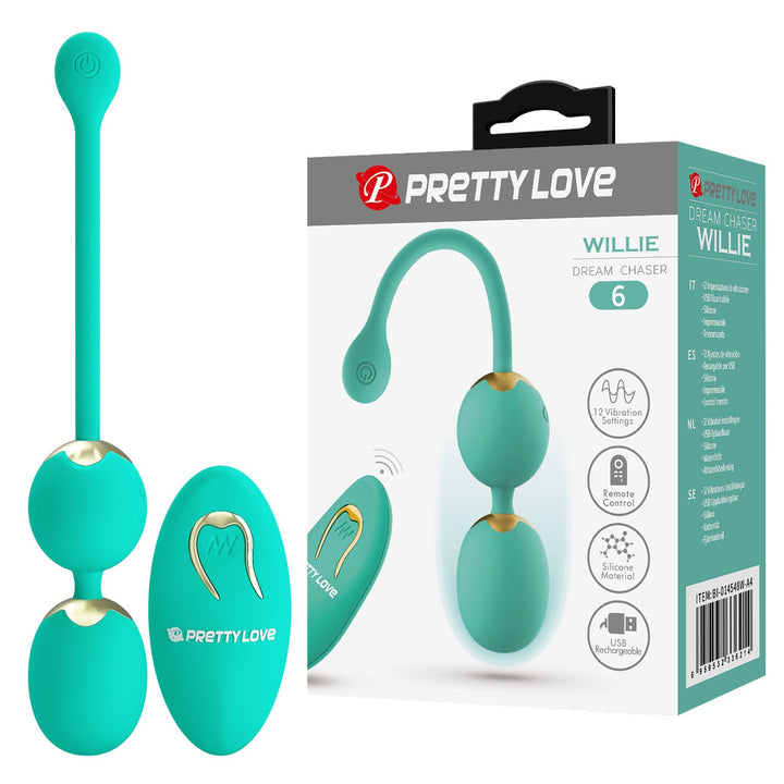 Pretty Love Willie Rechargeable Vibrating Kegel Balls with Remote