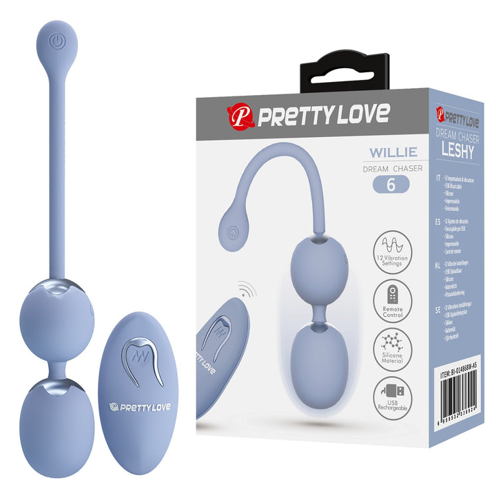Pretty Love Willie 6 Rechargeable Vibrating Kegel Balls with Remote