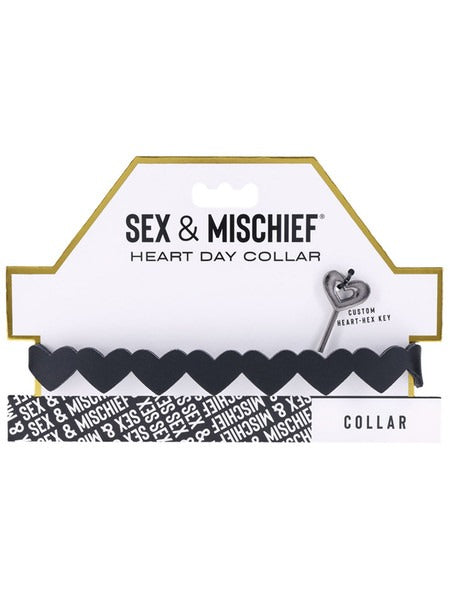 Sportsheets Sex and Mischief Heart Day Collar - Black