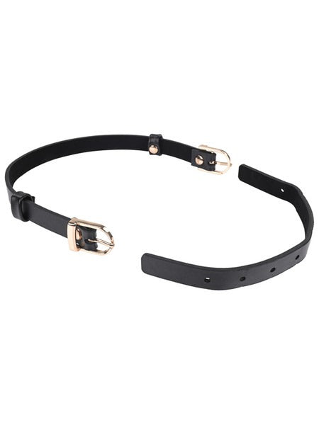 Sportsheets Sex and Mischief Double Buckle Day Collar - Black and Gold