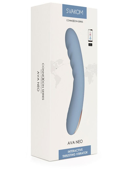 Svakom Ava Neo Interactive Thrusting Vibrator - Blue