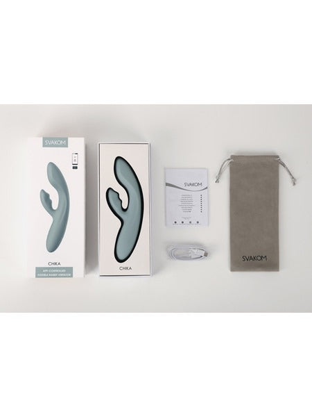 Svakom Chika Rechargeable Flexible Rabbit Vibrator - Grey