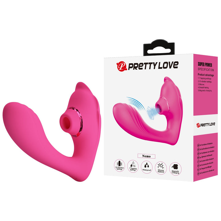 Pretty Love Nemo Rechargeable Vibrator with Clitoral Stimulator