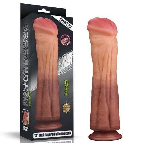 Lovetoy Products Dual Layered Silicone 12" Nature Cock