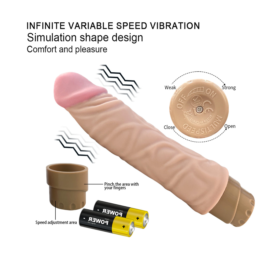 Luxe Realistic 8.8'' Multispeed Dildo Vibrator