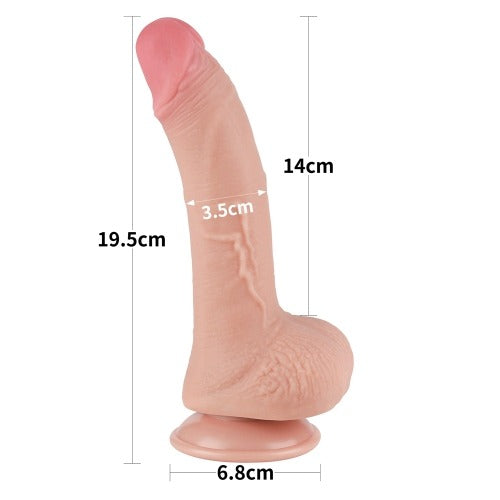 Lovetoy 7.5"Sliding Skin Dual Layer Dildo- Light