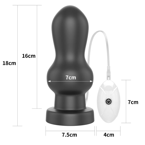 Lovetoy King Sized 7‘’ Vibrating Rammer Butt Plug - Black