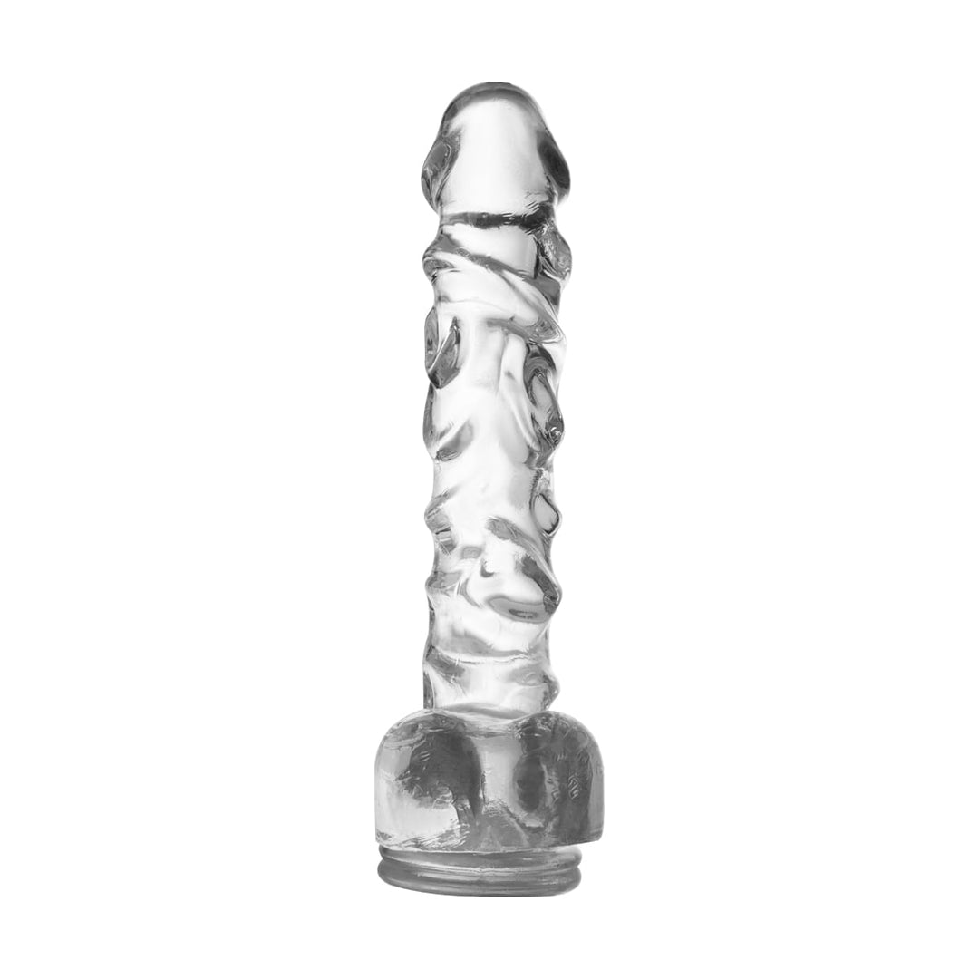 Lance's Cock D006 Ultra Realistic 8.8'' Dildo with Balls - Small - Clear