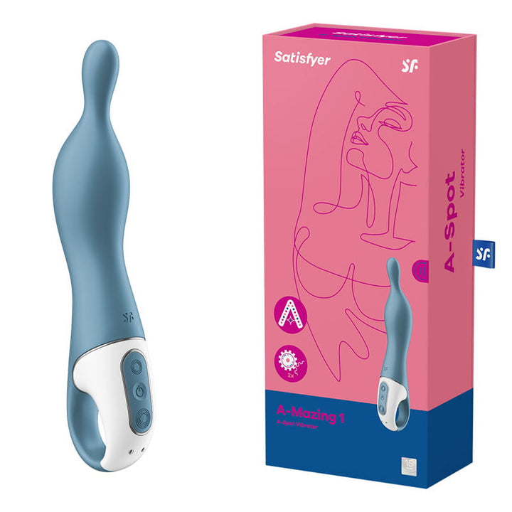 Satisfyer A-Mazing 1 A-Spot Rechargeable Vibrator - Blue