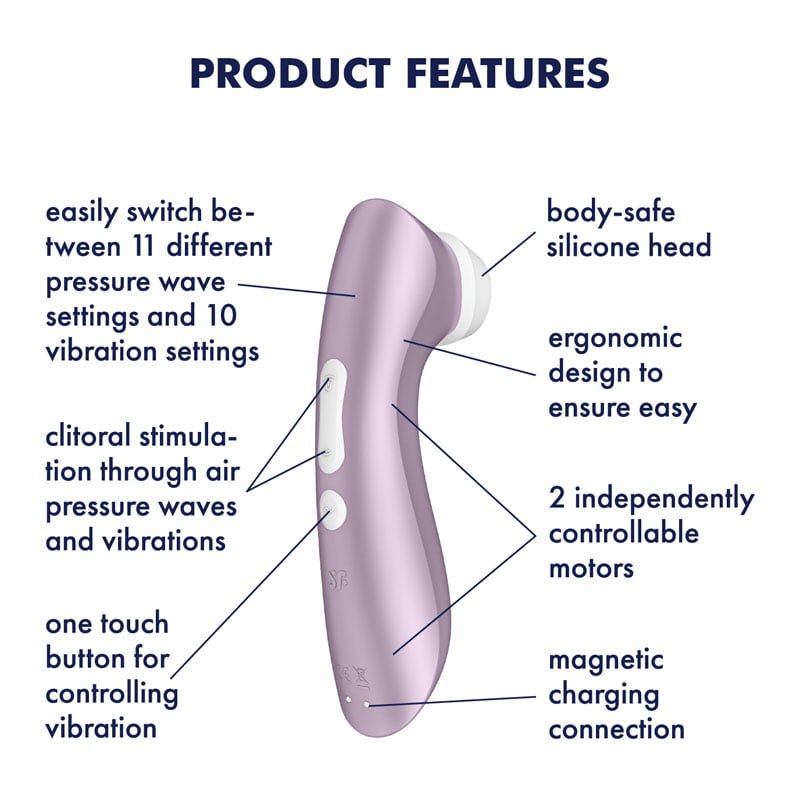 Satisfyer Pro 2+ Clitoral Stimulator + Vibration - Purple