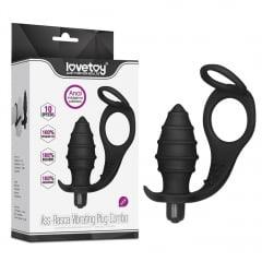 Lovetoy Products Ass-Rasca Vibrating Plug Combo - Black