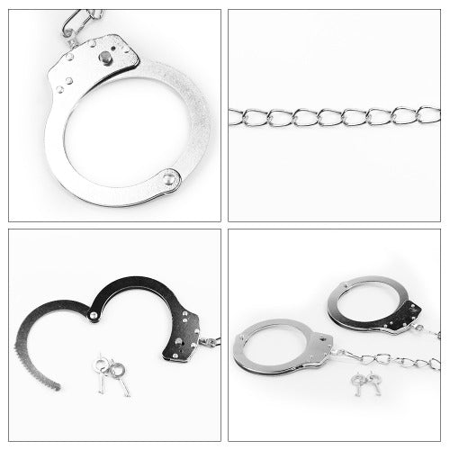 Lovetoy Fetish Pleasure Metal Leg Cuffs - Silver