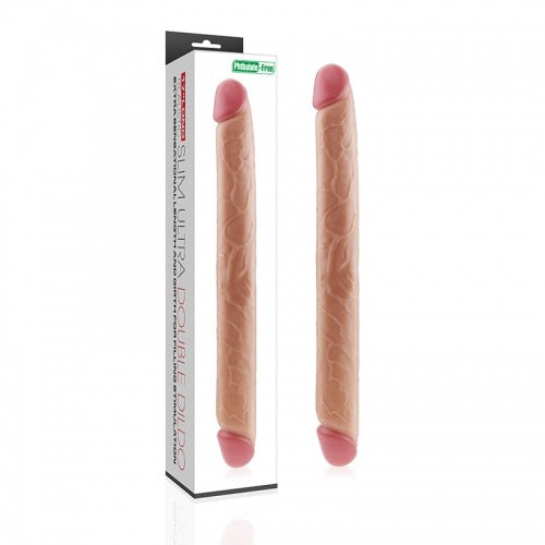 Lovetoy King Size 17'' Slim Ultra Realistic Double Dildo - Flesh