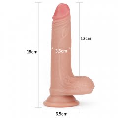 Lovetoy Nature Cock 7'' Dual Layered Silicone Realistic Dildo - Light