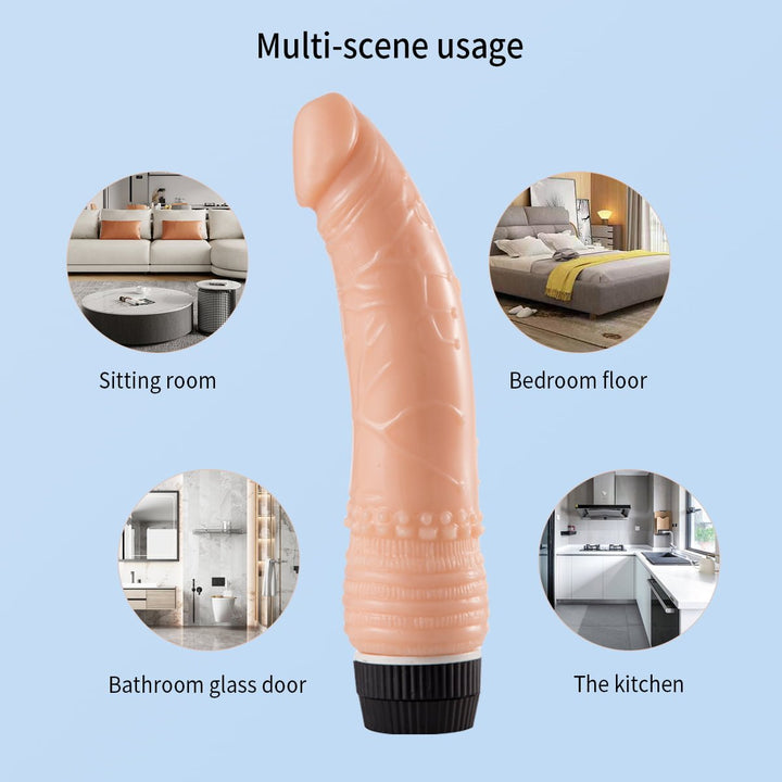 Lance's Cock QSDZ-001 Ultra Realistic Vibrating 7.5'' Dildo - Light